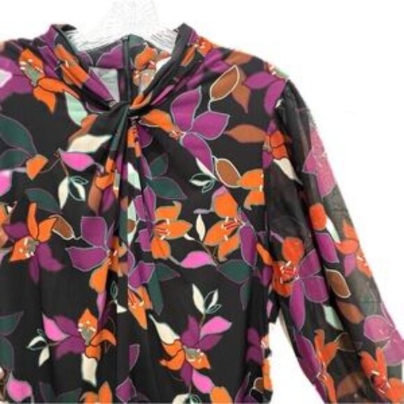 Calvin klein flowy chiffon floral top - Picture 1 of 6